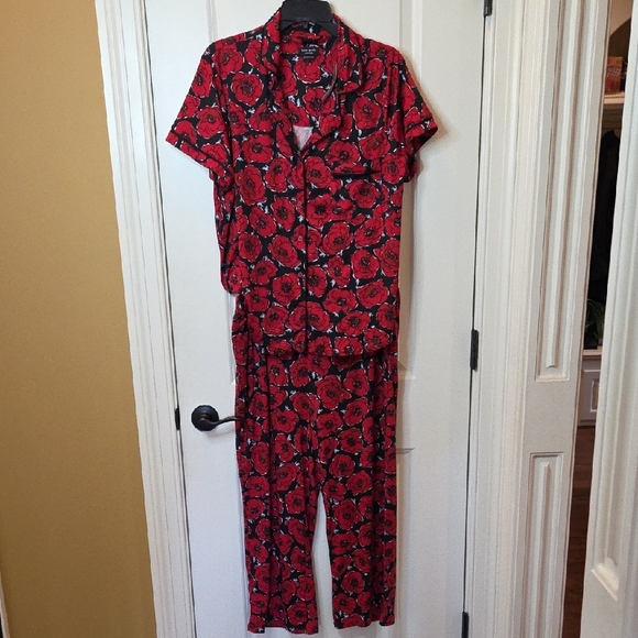 kate spade Other - Kate Spade 3 Piece Red Roses Floral Pajama Set In XL